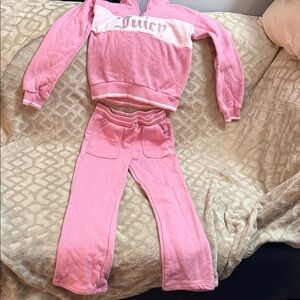 Little girls Juicy pink jogging suit size 6.